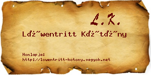 Löwentritt Kötöny névjegykártya